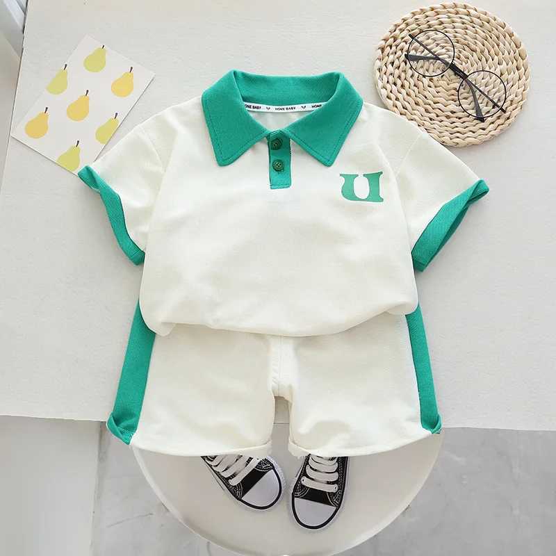 New Baby Clothes Suit Summer Boys T-Shirt Shorts 2Pcs/Set Kids Children Clothing Infant Casual Sports Costume Toddler Tracksuits R250606