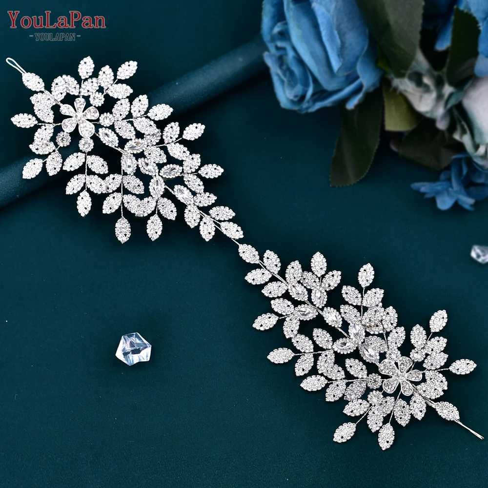 TOPQUEEN Shiny Bridal Headband Wedding Hair AccESSories Alloy Woman HeaDWear Bride Headpiece Pageant Diadem HeaddrESS HP518 Z250605