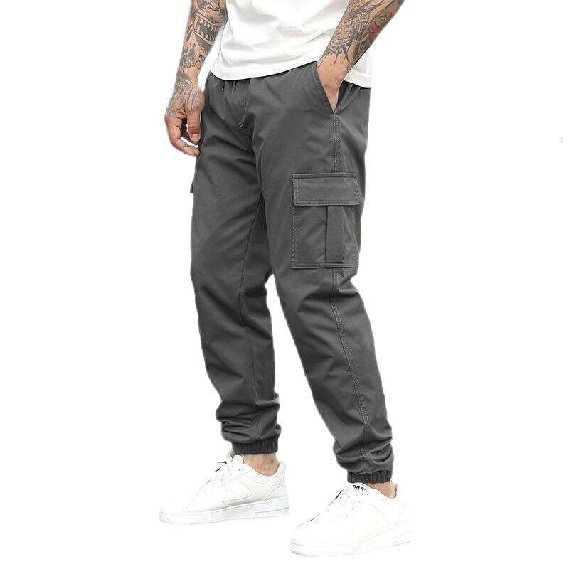 New Cargo Casual Long Pants With Drawstring And Multiple Pockets B5