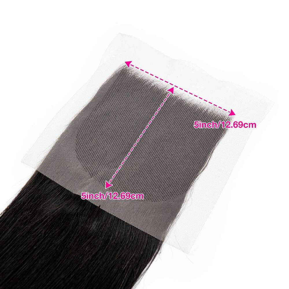 2X6 Transparent Frontal with Bone Straight Vieamese Raw Human Hair Bundles Double Drawn Lace Closure