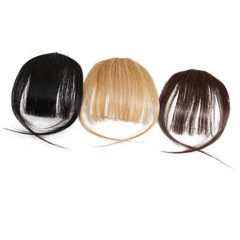Invisible Air Bangs 100% Human Hair Clip-In Extension Front Fringes Hair Pieces Air Bangs Styling Accessorie for Women 250529