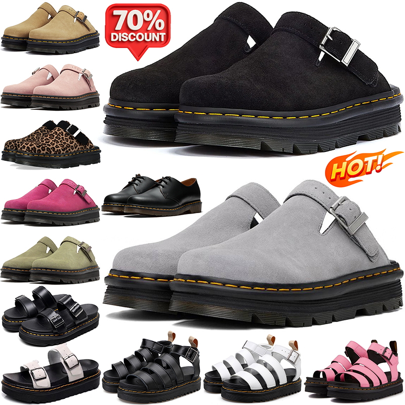 Designer sandals Stylish mules doc martin drs martine nubuck leather men women Chunky boots Comfortable shoes Vintage Streetwear durable Footwear