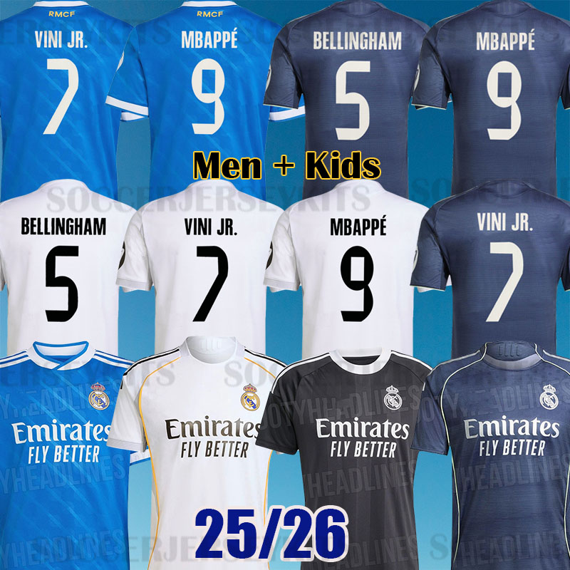 25 26 camiseta real madridsoccer jersey MBAPPE BELLINGHAM maillot kids football jersey T -Shirt MODRIC VINI JR men kids kits football shirts