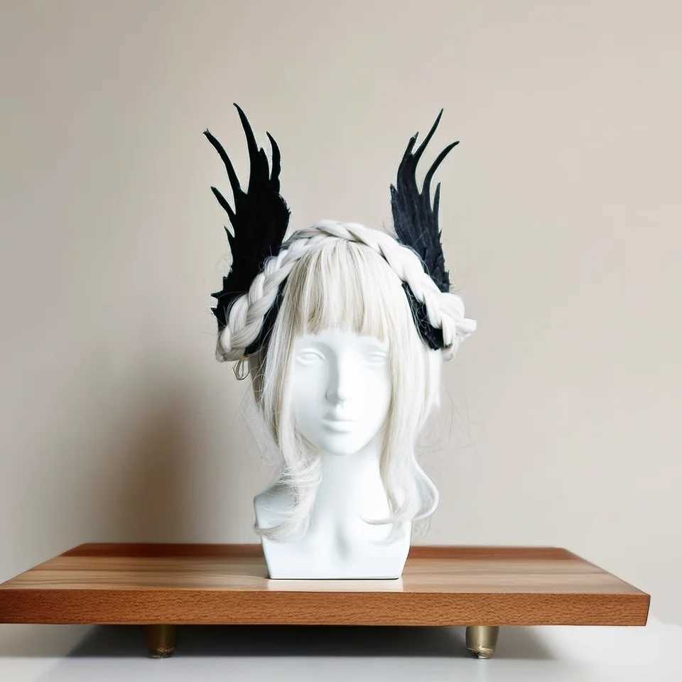 Hot Black White Angel Wing Hair Clips Angel Wing Hairpin Lolita Barrette Girl Gothic clip Cosplay Halloween Headwear Accessories Z250605