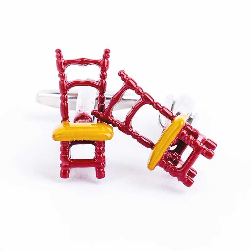 Novelty Mens Cufflinks Funny Chair Red Green Yellow Colors Cuff Links Toy Jewelry For Party Birthday Gift Wholesale Retail W250606