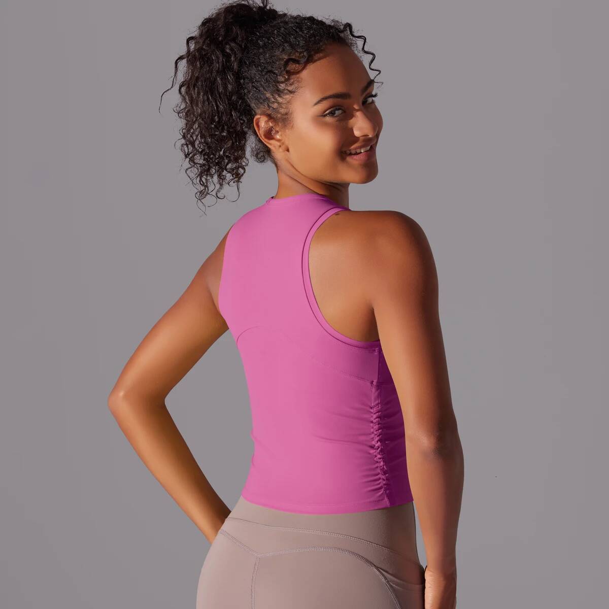 Sleeveless Yoga Vest Sportswear Stretchy Sports Bra Breathable Pleated Tank Quick Dry Fiess Wear Sexy Slim Top
