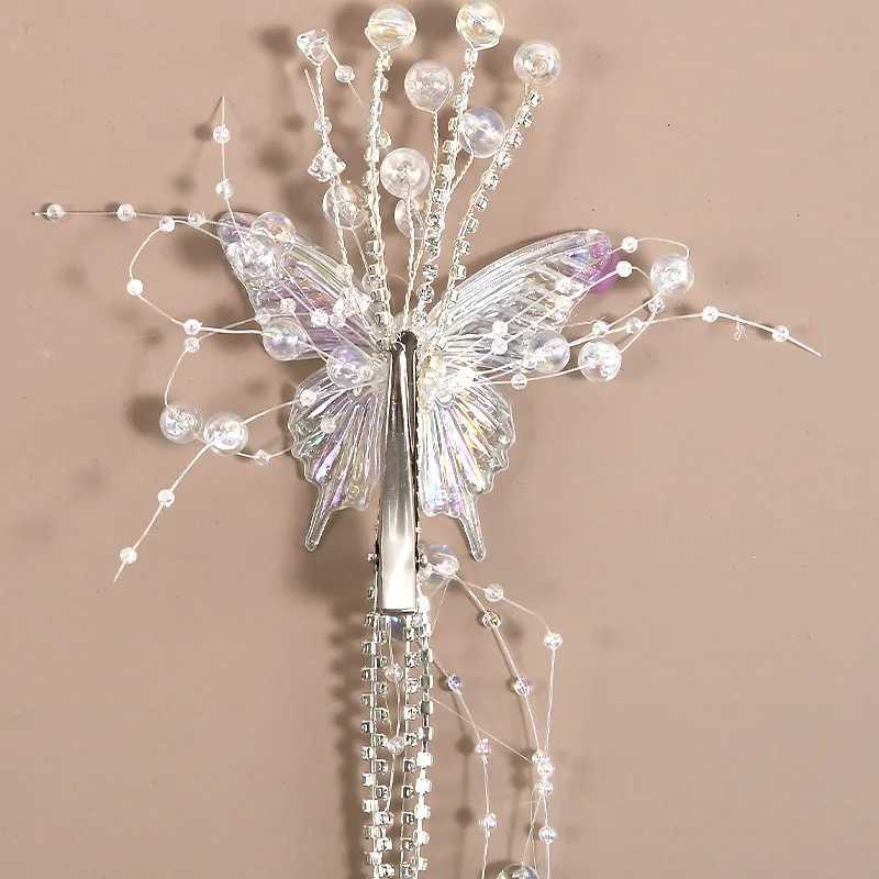 Rhinestone Butterfly Fringe Hairpin for Women Fairy Temperament Sweet Princess Hair Clip Hairpin Fashion Bride Hair Accessories Z250605