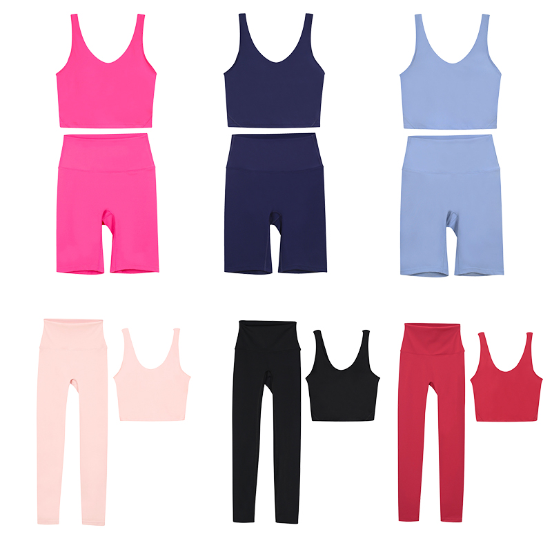 Hot sale Yoga Pants set High Waist Fitness Leggings for Women shorts Soft, Elastic Sports Pants with Hip Lift Design for Yoga Fitness exercise combo set