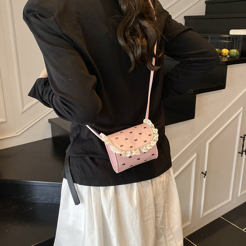 designer Mini Bag for Women Summer Niche Design Small Square Bag Lace Floral Pastoral Style Crossbody Korean Ins Shoul