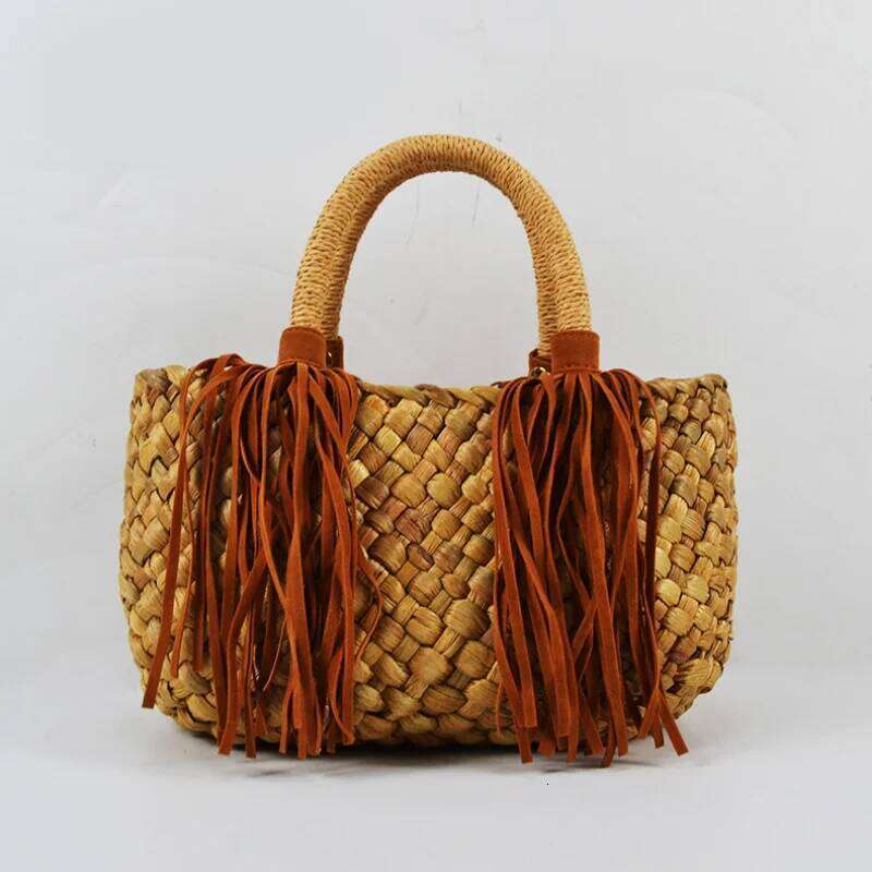 New Water Hyacinth Grass Woven Tassel Women's Bag