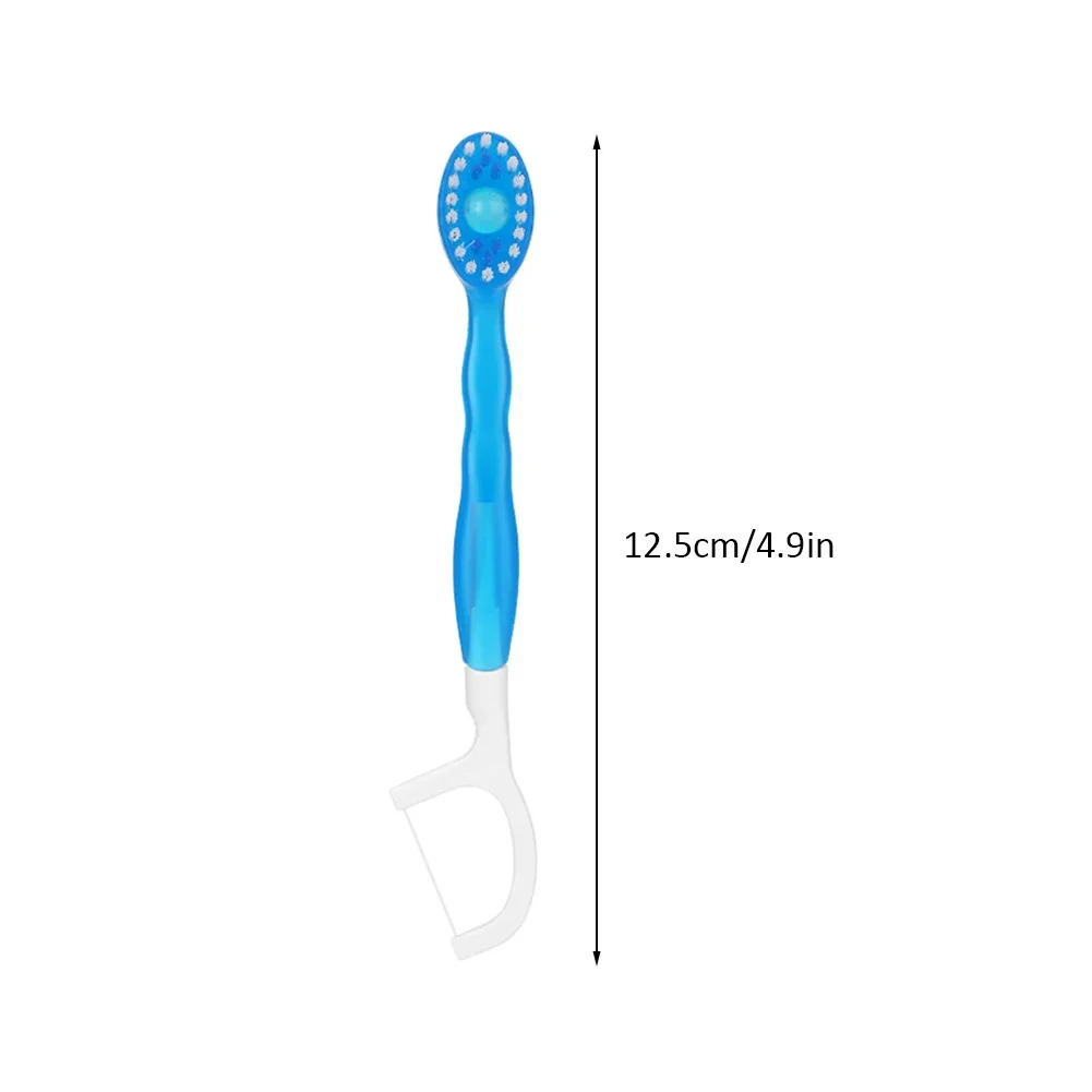 5 in 1 Mini Disposable Double Cleaning Beads Soft Brushes Toothbrushes,with Toothpaste + Tongue Scraper + Picks + Floss,Work or Travel Portable Oral C