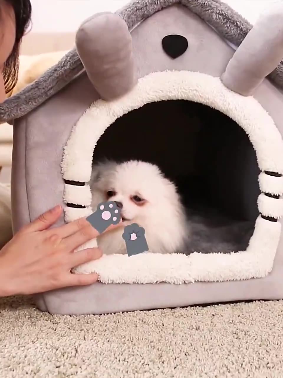 Foldable Pet House Removable Washable Cat House Puppy Cave Sofa Pet Bed House for Extra Small Dogs and Small and Medium Cats