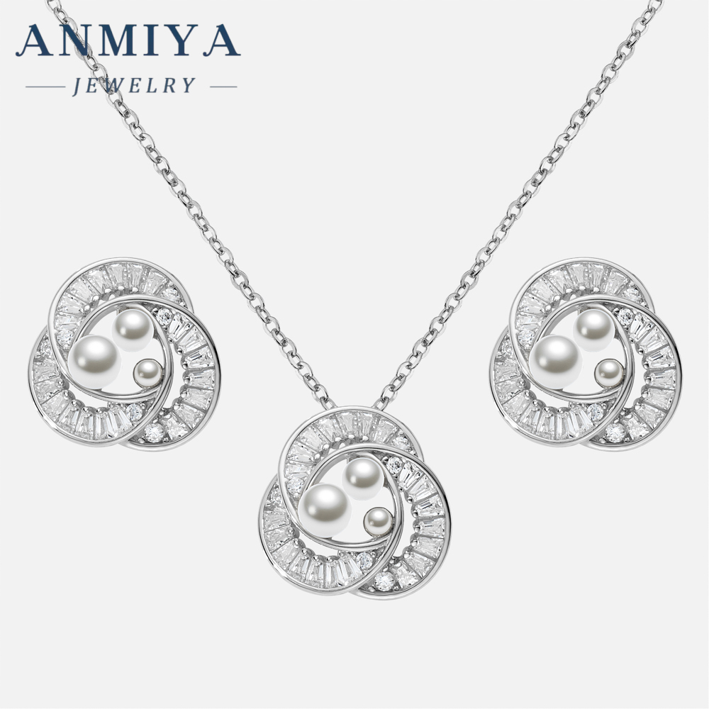 Elegant Wholesale Fine 925 Silver High Quality Freshwater Pearl Rose Flower Shape Earrings Set for Gift Women