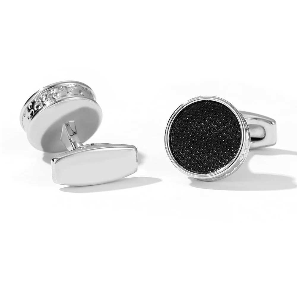 Cufflinks Black and Silver Color TOMYE XK22S012 Personalized Round Formal Shirt Cuff Links for Men Wedding Gifts Buttons Jewelry W250606