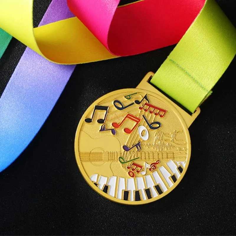 Metal Medal Trophy Grand Music Piano Violin Singing Childrens Competition Award Singing Medal T250606