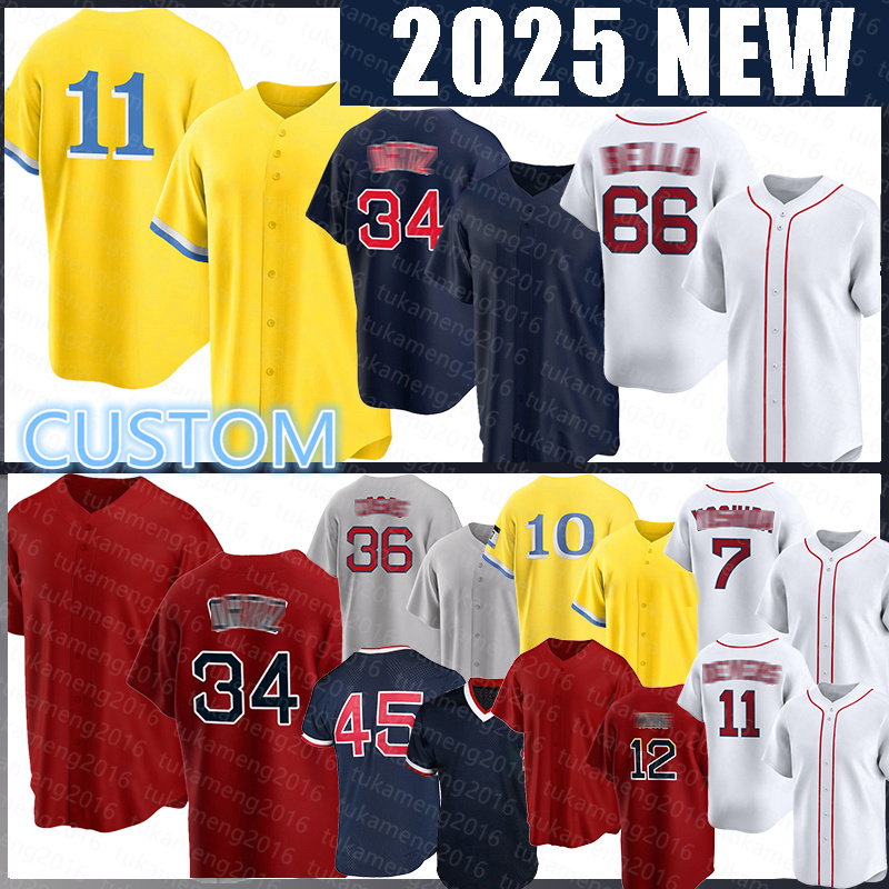 Rafael Devers David Ortiz Baseball Jerseys Brayan Bello Triston Casas Trevor Story Masataka Yoshida Pedro Martinez Connor Wong Man Ceddanne Rafaela