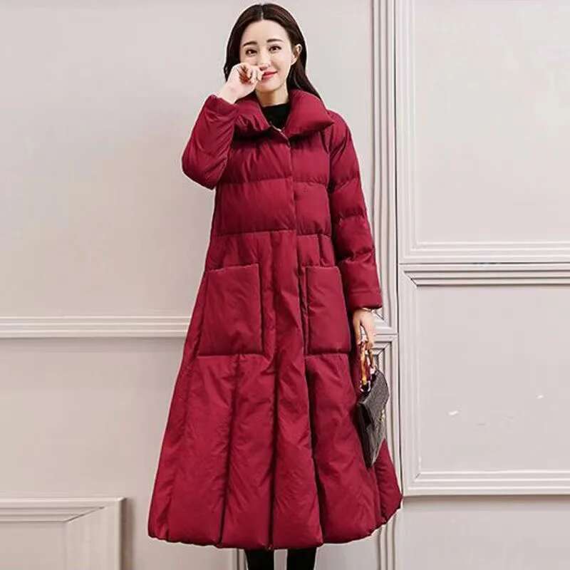 Winter Jacket Women Long Down Jackets Warm 2024 New Female's Casual Thick Quilted Cotton Puffer Coats Parkas Outwear