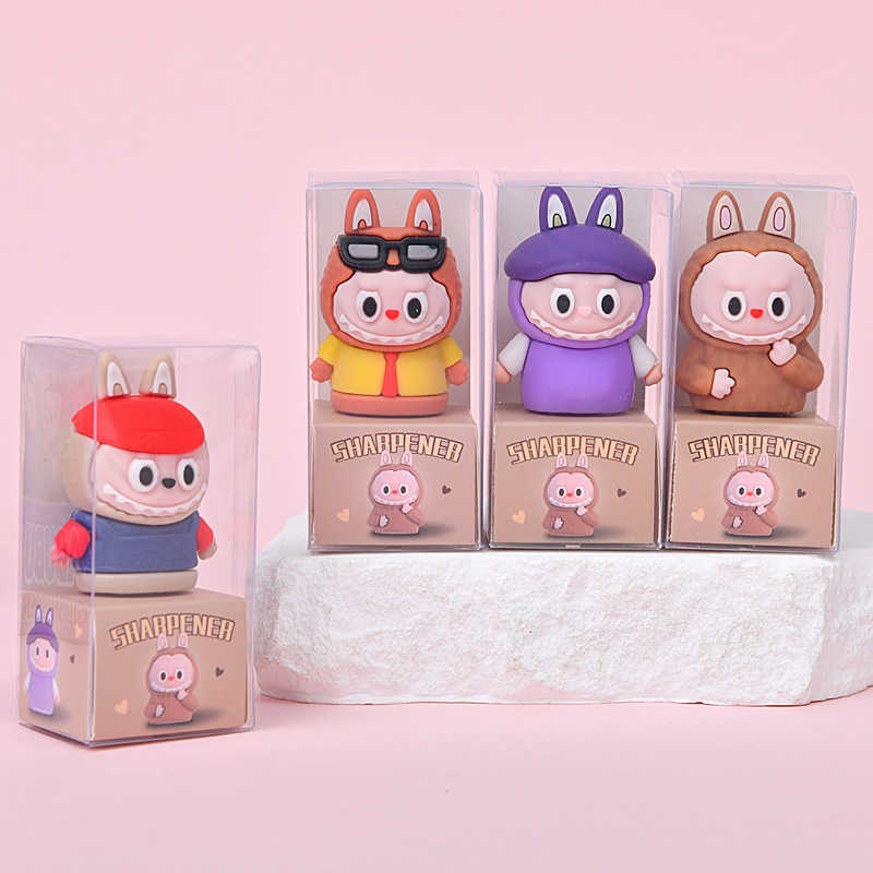 Creative Cute Labubu Cartoon Student Shaving Pencils Rolling Pencil Sharpener for Primary and Secondary School Students Stationery Prize 70% off clear