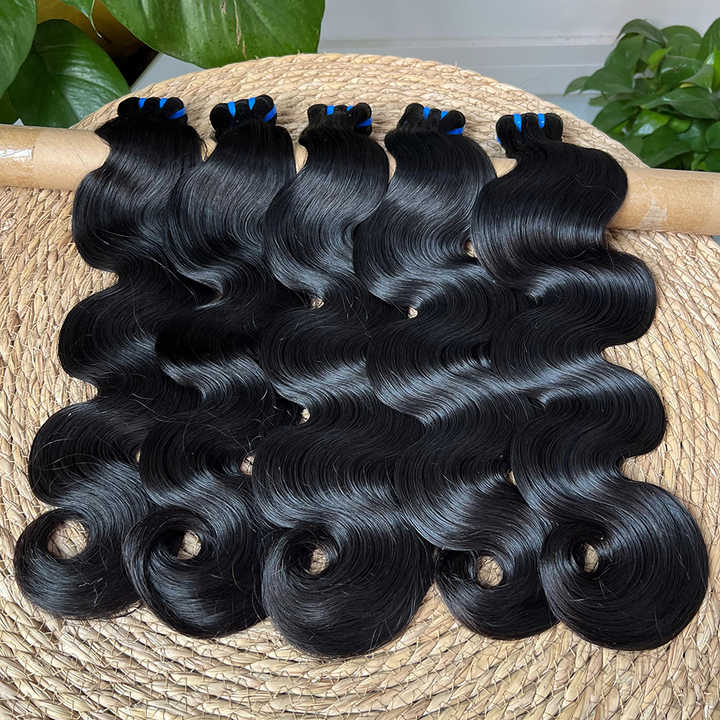 Free shipping Vieamese Super Drawn Body Wave Weaves Unprocessed Hair Extensions Natural Color 100g/bundle Double Wefts 3Bundles/lot