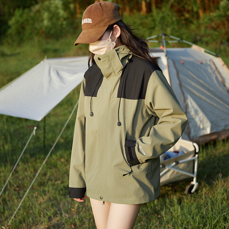 Ddmyoutdoor American Style Men S Women S Three In One Two Piece Set Waterproof Warm Loose Outdoor Hiking And Mountain Climbing Assault Suit Jackets