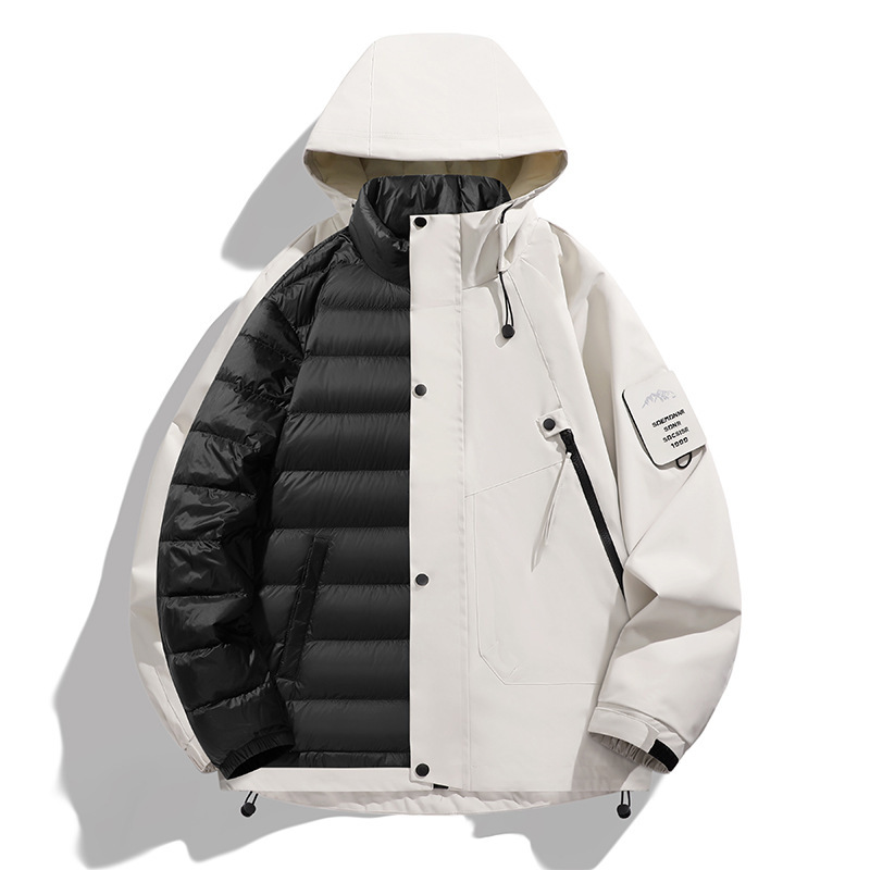 Ddmyoutdoor Outdoor In Hoodie Men S Winter Warmth Down Inner Tank Detachable Mountaineering Three Proof Coat Jackets