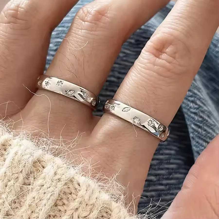 925 Sterling Silver Rings for Women Couple Minimalist Handmade Simple Narrow Zircon Ring Fine Jewelry Gift Prevent Allergy W250606