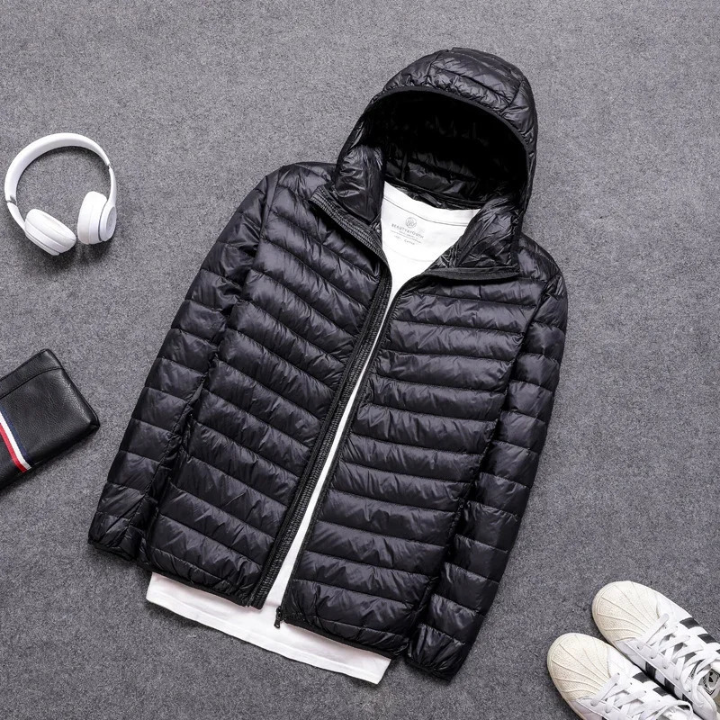 Down Jacket Men All-Season Ultra Lightweight Packable Water and Wind-Resistant Breathable Coat Big Size Men Hoodies Jackets 250606