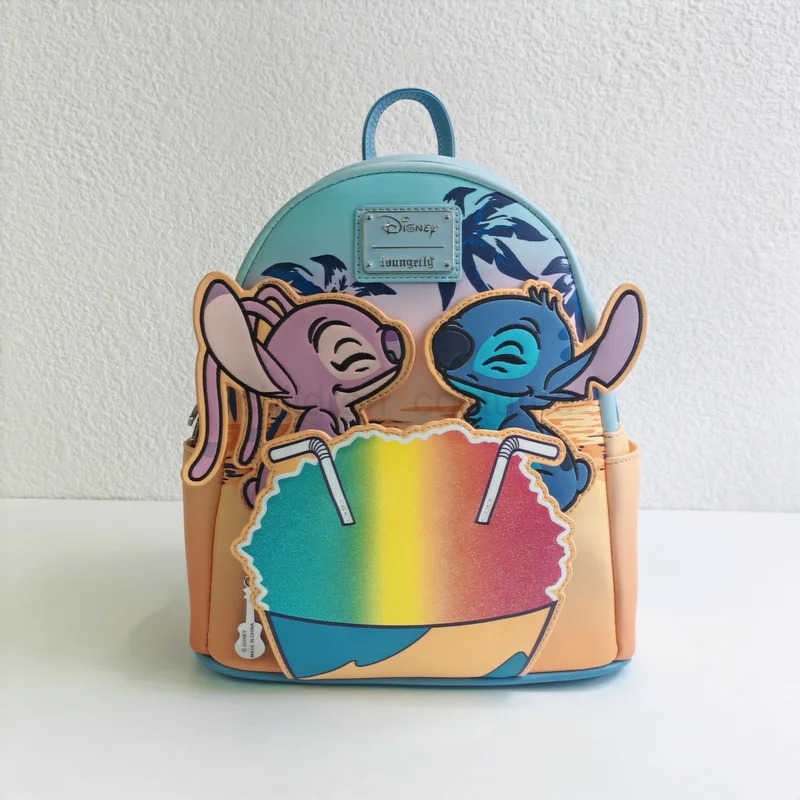 DISNEY New Hot Disney Cartoon Anime Stitch Loungefly Backpack Cute Cartoon Embroidered Design Backpack Casual Mini Backpack WomenS Bag W250620