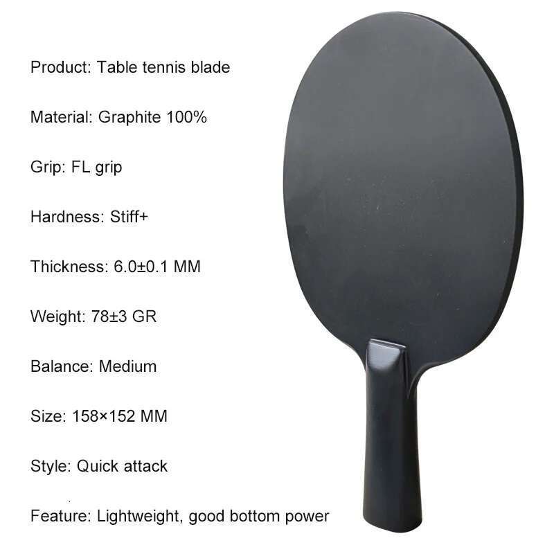 Full Graphite Table Tennis Lightweight Ping Pong Blade, Integrated Molding Pingpong Base Board for Attack, 100% Carbon