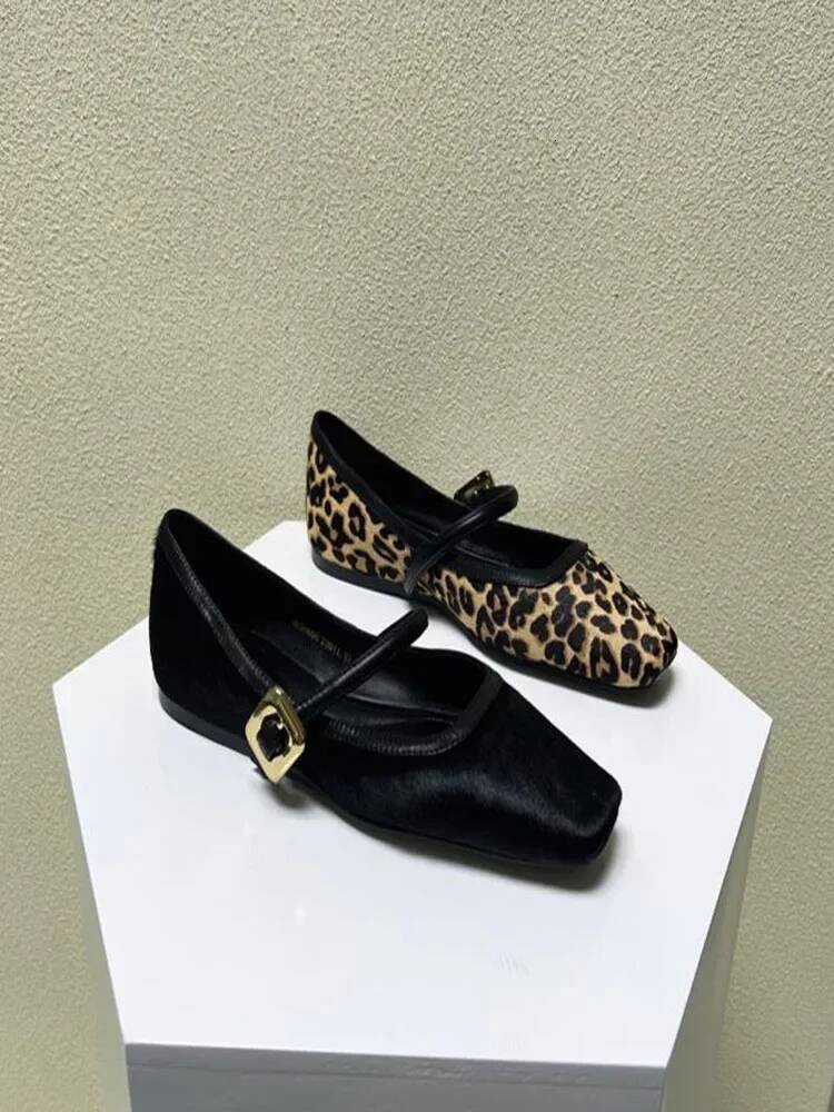Ddmyoutdoor Fashion Women S Flat Round Toe Leopard Print Casual Woman Breathable Slip On Outdoor Soft Mary Jane Shoes Outdoor Shoes