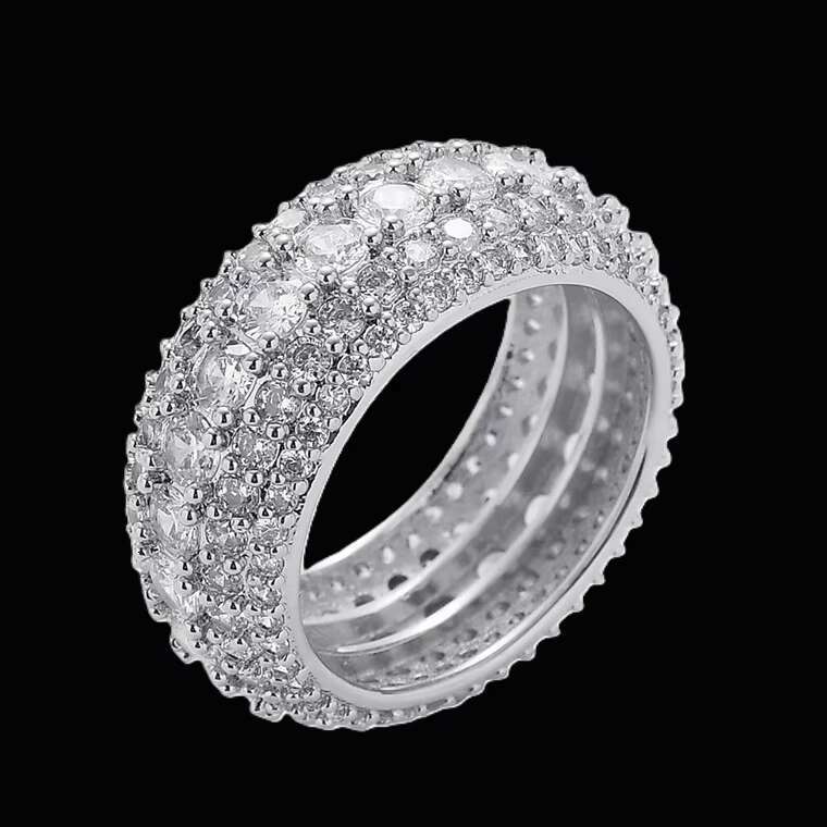 GRA Certified VVS Moissanite Diamond Ring 14k 18k White Gold Iced Out Customized Vvs Moissanite Brilliant Cut Ring for Men Women