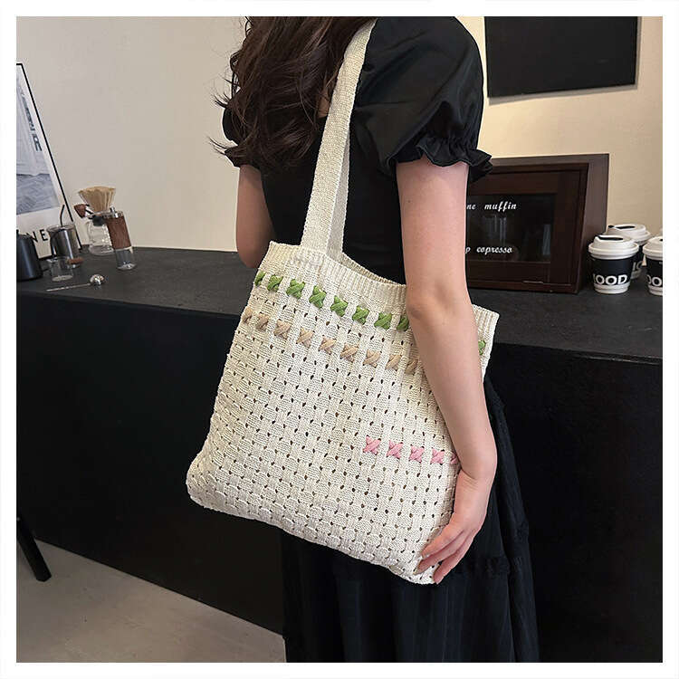 Korean Style Trendy Woven New Textured Fresh Shoulder Crossbody Fashionable Women's Bag B5