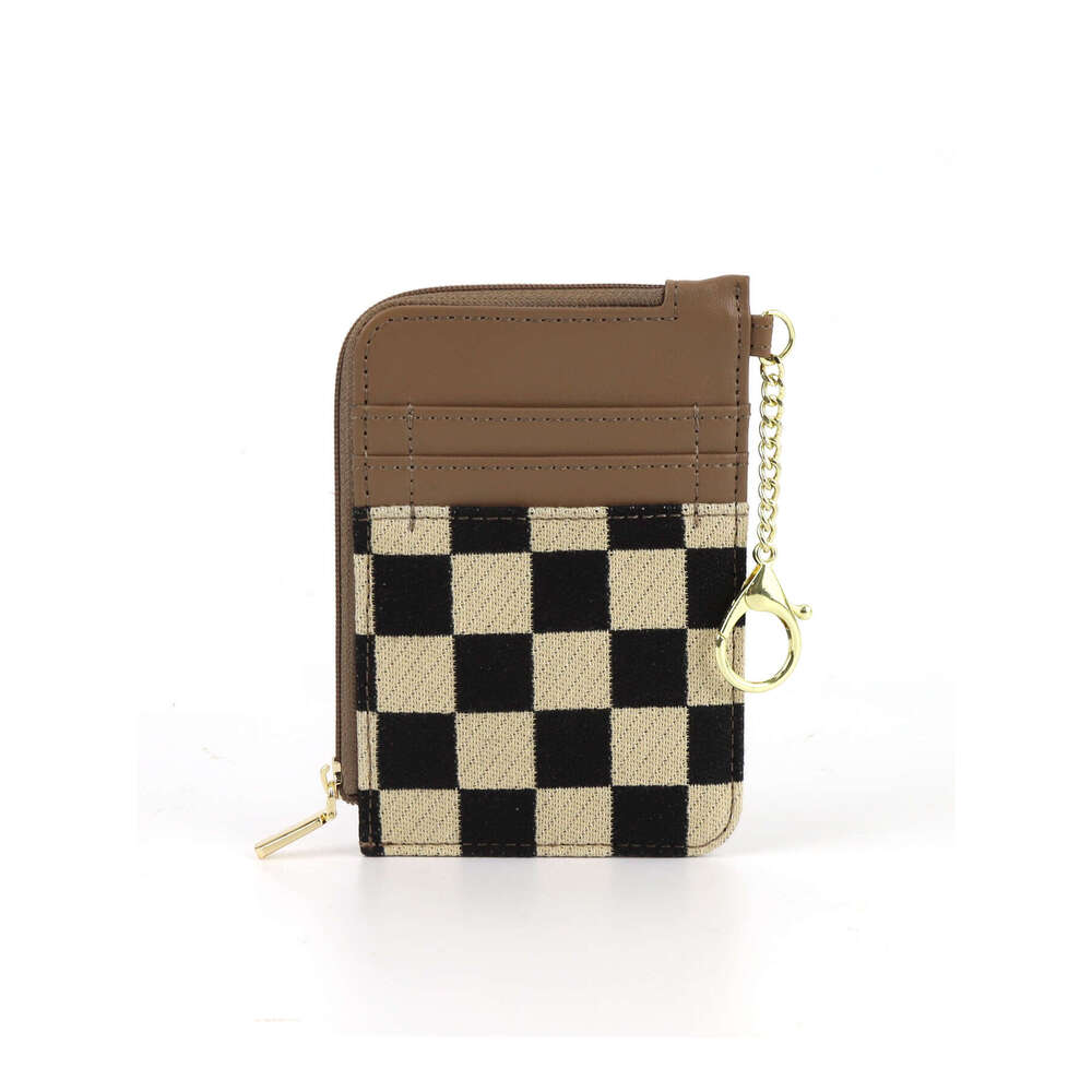 Plaid Holder Wallet Coin Purse Multi-Card Slot Bank Card Simple Ultra-Fine Fiber