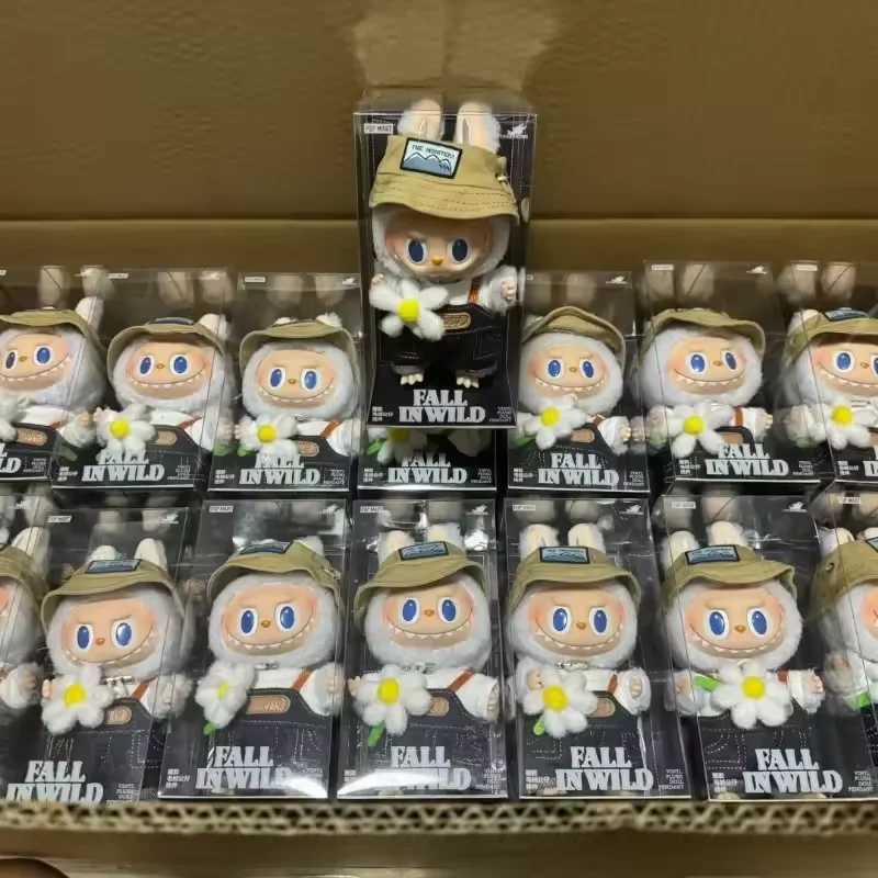 Labubu The Monsters Fall In Wild Series Plush Vinyl Doll Backpack Pendant Decoration Keychain Denim Labubu Fans Collect Gifts X250606