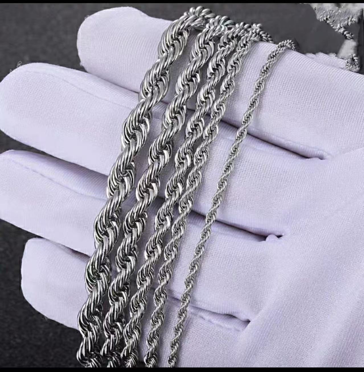 Mens Hip Hop NecklacePure Filled Real Solid Gold Men Simple Style Rope k Chains