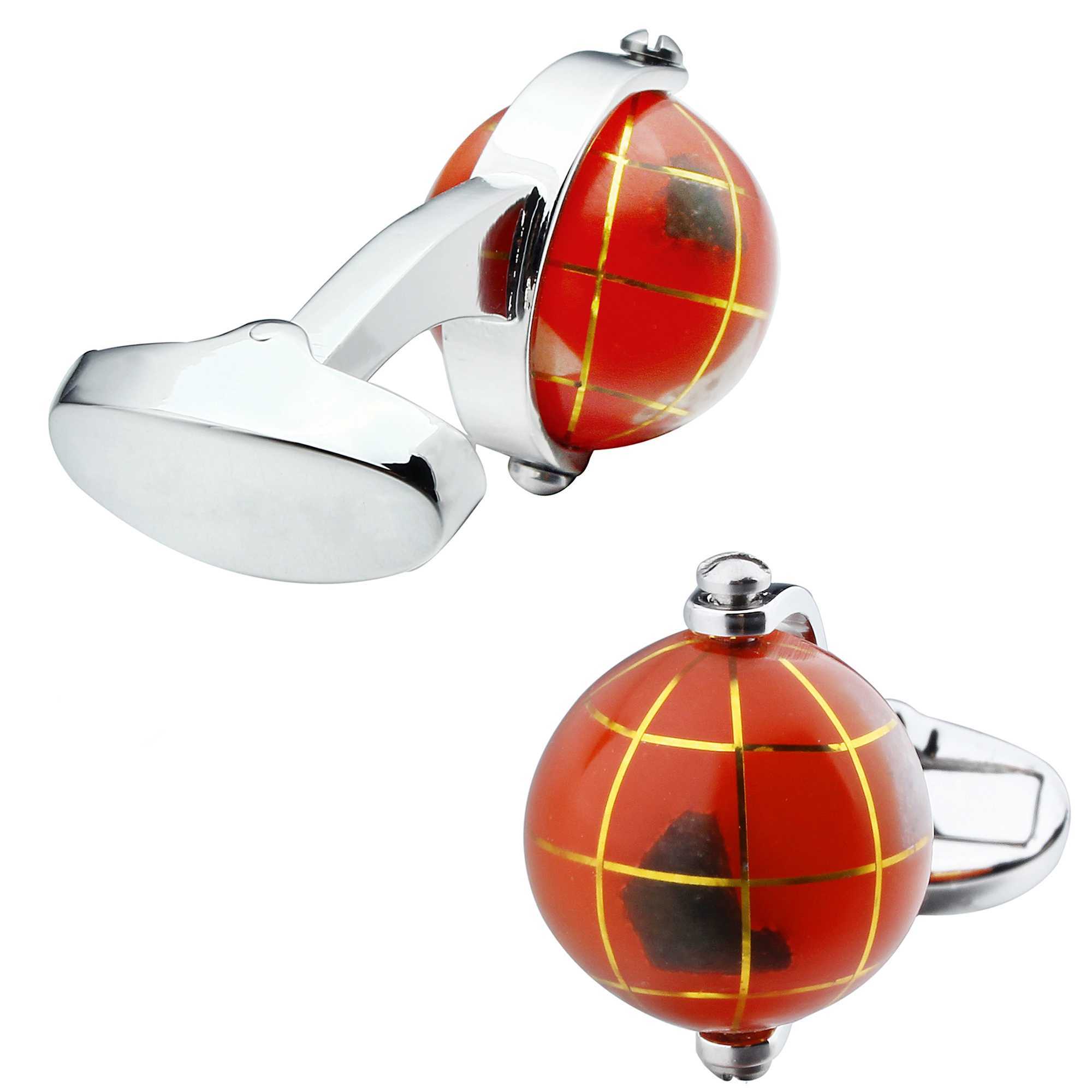 HAWSON Man French Shirt Cuff Fashion Jewelry Mens Novelty Globe Cufflinks Earth Cuff links for Geology W250606