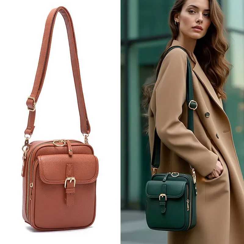 Vintage Womens Bag With Card Holder Versatile Practical Shoulder Bag Double Layer Large Capacity Women Crossbody Messenger Bags M250606