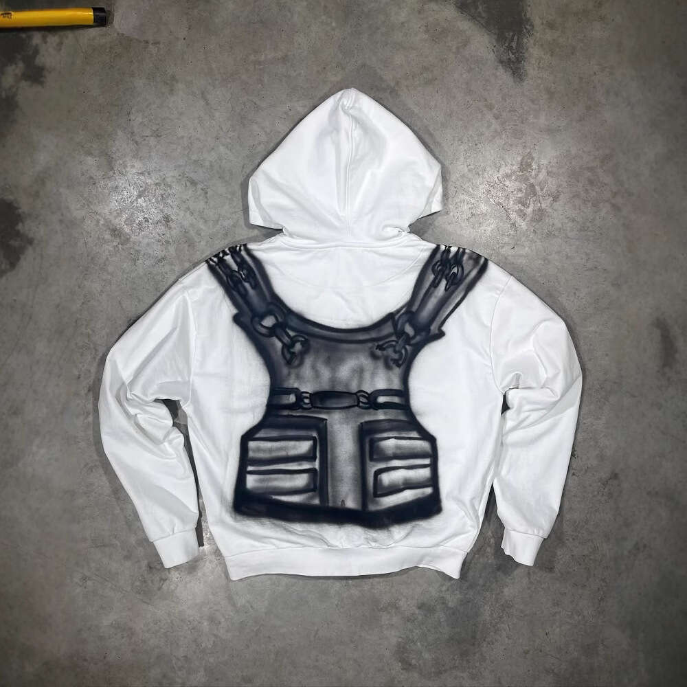 Hoodie with Printed Pattern Long Sleeve Pullover Street Fashion Y2K