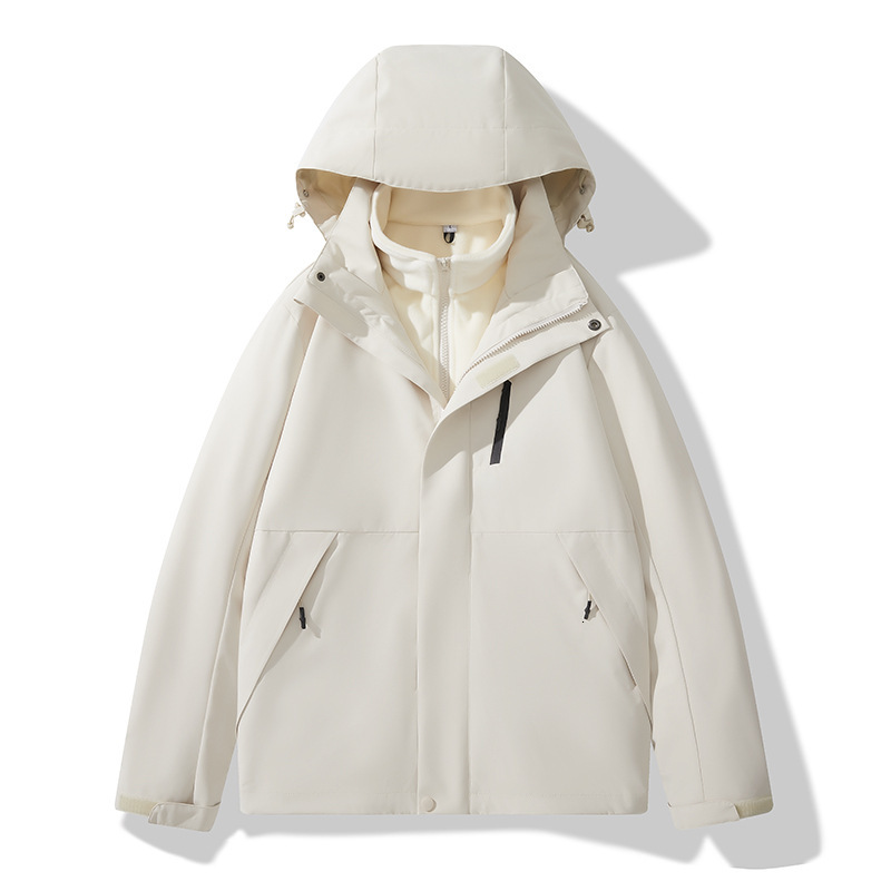 Ddmyoutdoor Outdoor Assault For Couples Three In One Detachable Inner Liner Two Piece Set New Solid Color Warm And Thick Mountaineering Suit Jackets