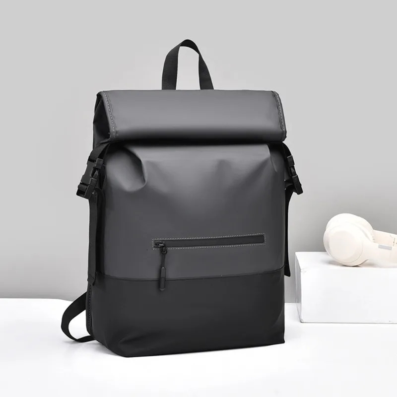 Stylish Mens Backpack - Spacious Roll Top Bag for Business Trips Travel Daily Use Premium Quality 250530