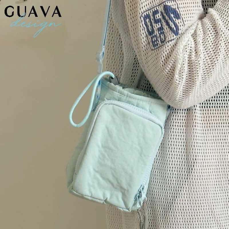 Fashion Cute Phone Bag Nylon Shoulder Bag Minimalist Crossbody Bags for Women Handbags Zipper Drawstring Handbag Womens Bags M250606