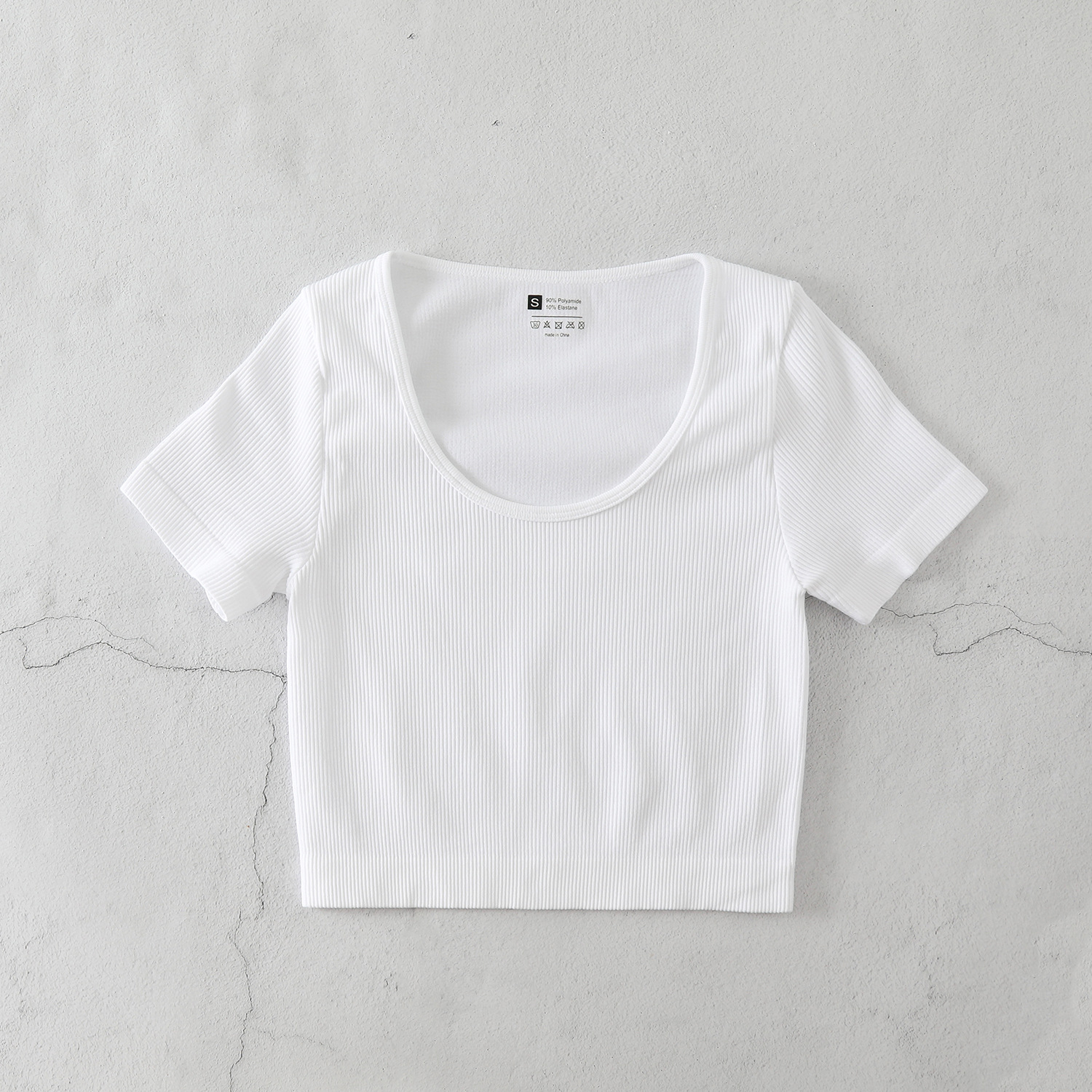 Large round neck Europe and the United States yoga clothing sexy short stretch navel fitness clothing fall and winter T-shirt seamless sportswear BX51