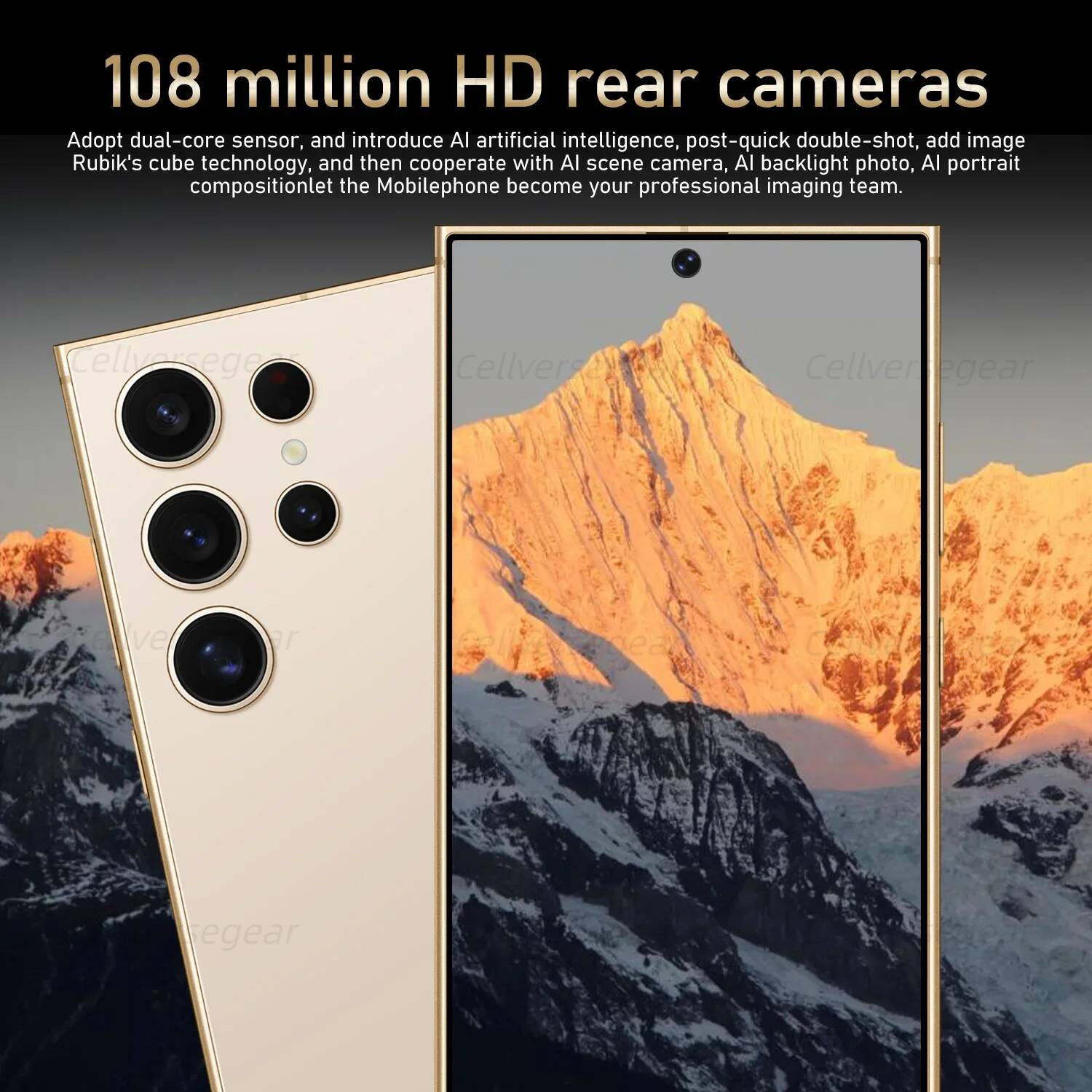 2025 Version S25 Uitra Global Phone, Enjoy The Ultimate Experience 16Gb+1T Space, 5G Smartphone 7.3 Inch Large Scr
