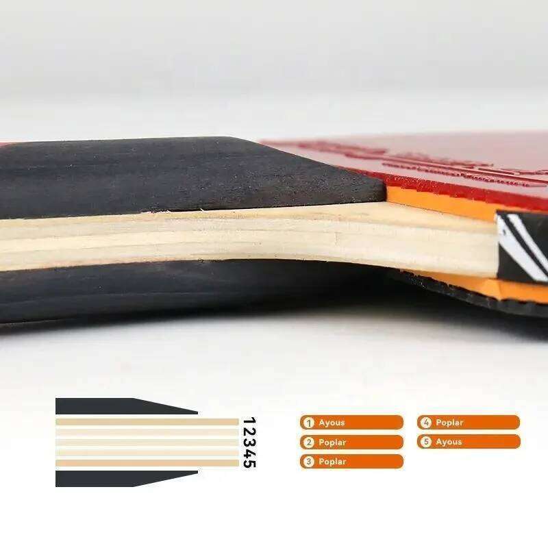 1PC Table Tennis Professional 3 Star Paddle Sticky Rubbers Ping Pong Racket with Cover