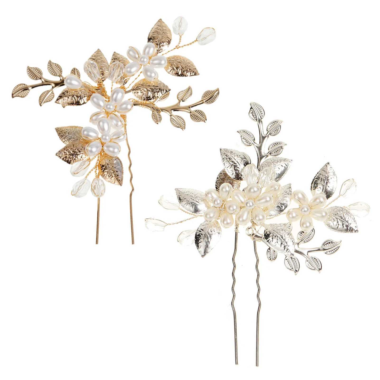 U Shaped Hair Pin Bride Wedding Hair Jewelry Gold/Silver Color Alloy Hair Clips Pearls Decor Bridal Headdress Hair Ornament Z250605