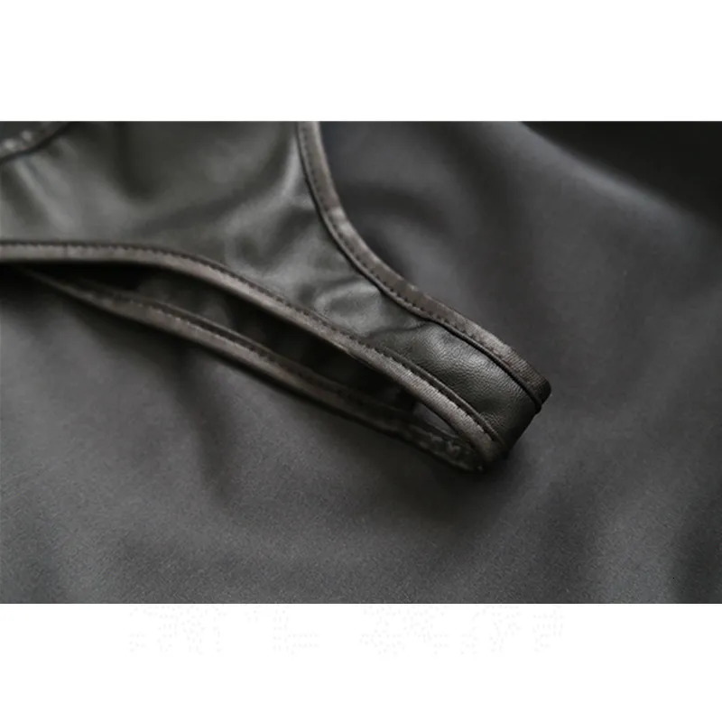 Porn Mini Skirt Sexy Lingerie Black Leather Panties Panty Latex Dress Fetish PVC Erotic Sexy G Strings for Women Bdsm Bondage 250603