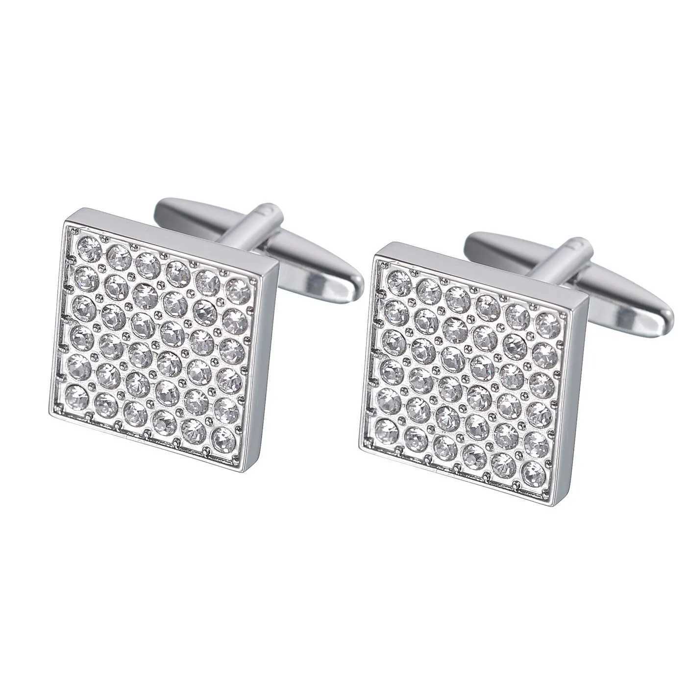 1 Pair New Top Quality Square Mens Shirt Cufflinks Enamel Copper Material Round Rectangle Suit Cuff Button Birthday Gift W250606