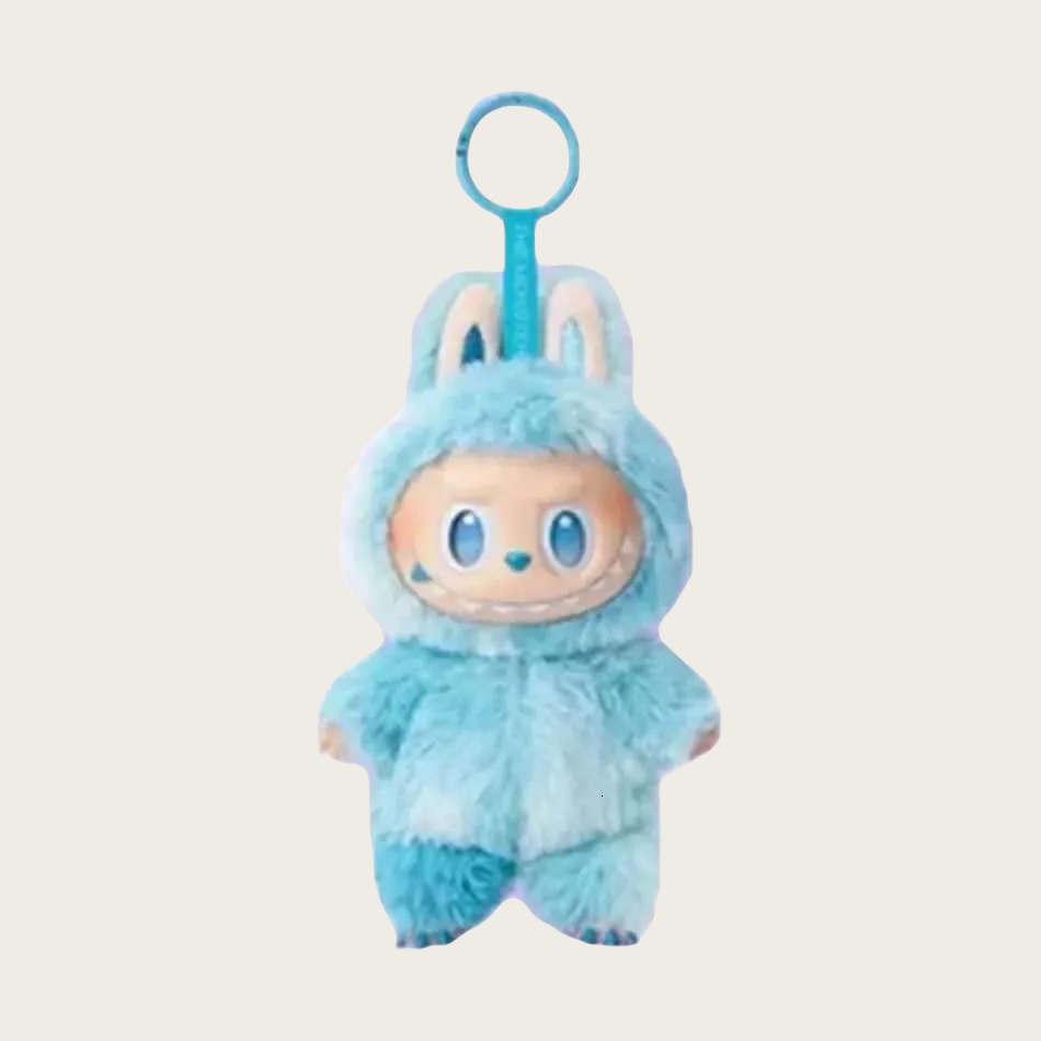 Cute labubu doll keychain big into energy keychains cute blue plush bag charm pvc keyring v3 desktop decoration monsters face toys ba016 L250705FQOS