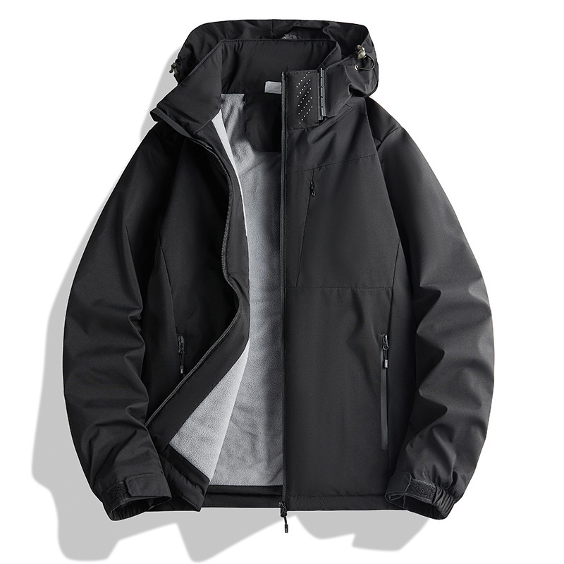 Ddmyoutdoor Autumn And Winter New Outdoor Couple One Piece Men s Windbreaker With Fleece Windproof Jacket Women s Mountaineering Jacket Jackets