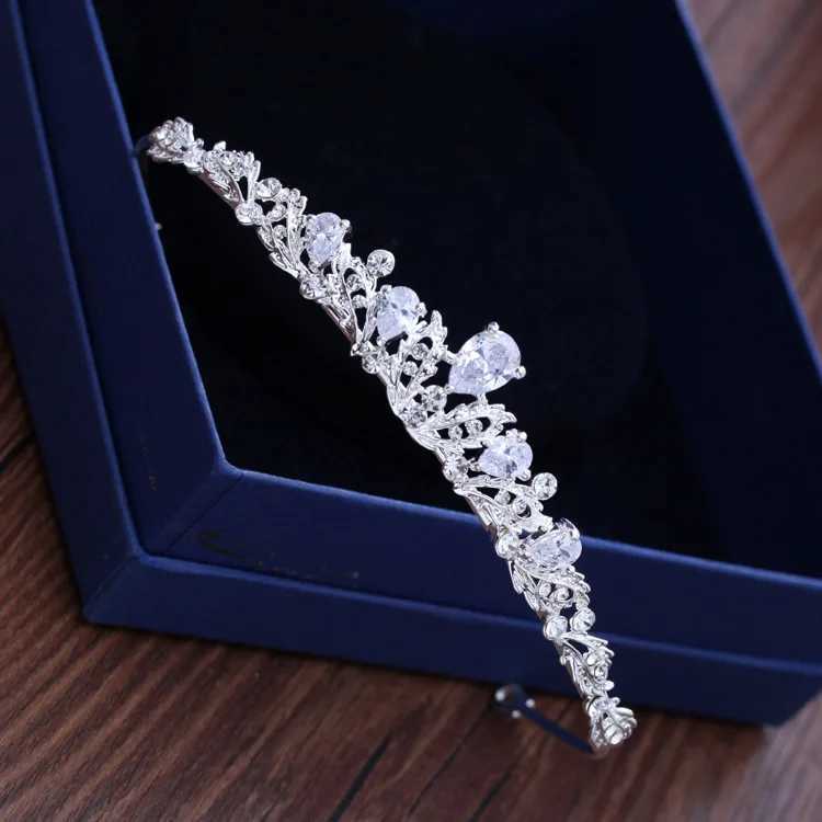 Fashion Zircon Bridal Tiara Headpiece Silver Color Crystal Wedding Crown Hair Accessories Women Birthday Party Rhinestone Crowns Z250605